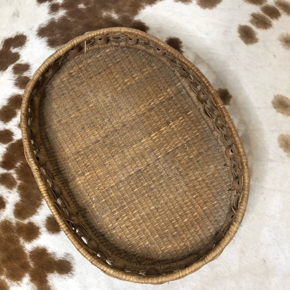 Vintage Boho Wicker Tray - Picture 5 of 6